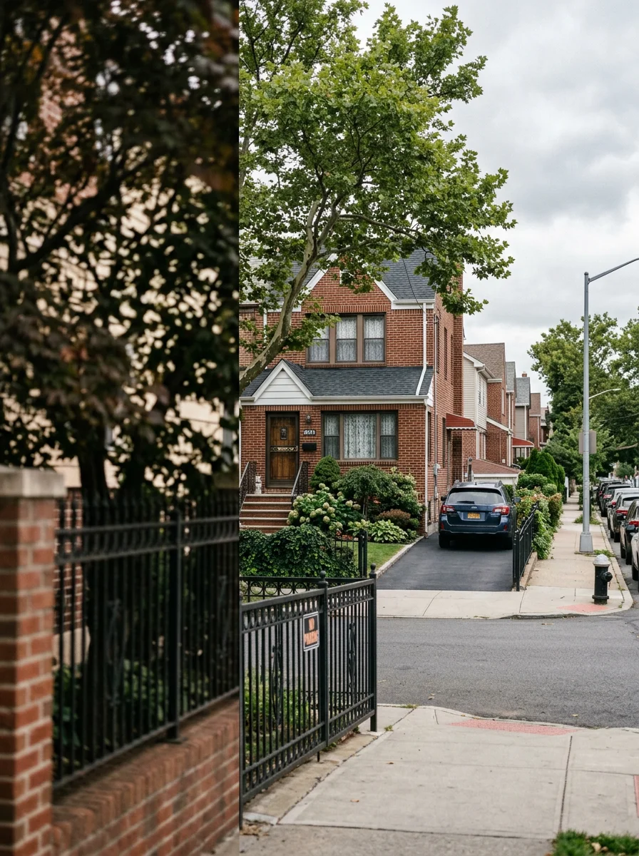Single-family home in Queens residential neighborhood with driveway and landscaping.